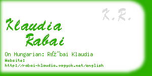 klaudia rabai business card